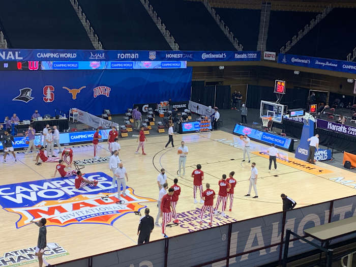 Indiana warming up.